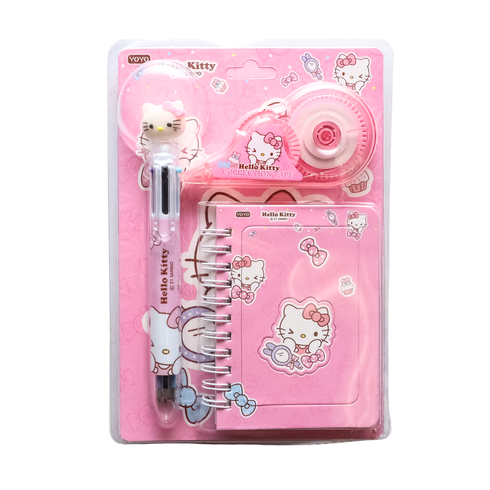 Hello Kitty Stationery Set - Notebook, Multicolor Pen & Correction Tape - Pink Design | WJ2205D - Computers & Tech - Lebanon