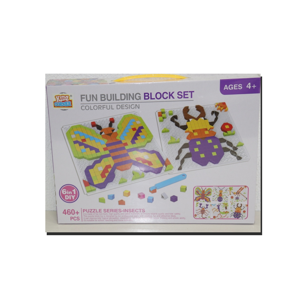 Kidz Corner Fun Building Block Set - 460+ Pieces - Insect Designs | 6608-6 - Toys & Games - Lebanon