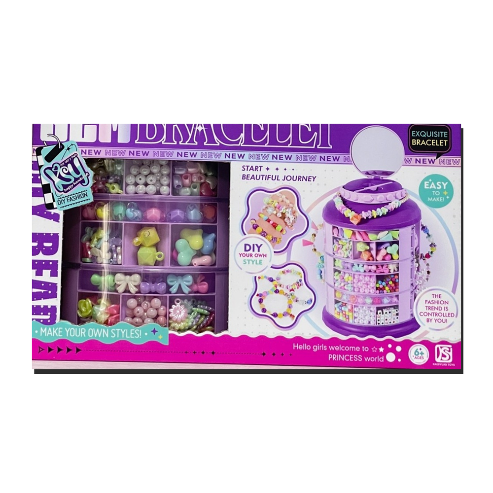DIY Gem Bracelet Set - Rotating Bead Organizer & Jewelry Making Kit - Purple Design | KSY932A - Home & Kitchen - Lebanon