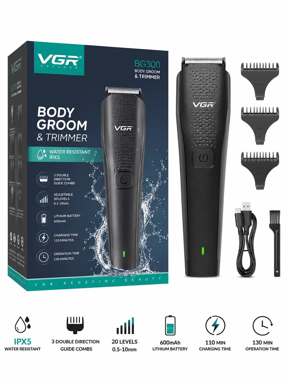 Philips BG300 Rechargeable Body Groomer & Trimmer – IPX5 - Beauty & Personal Care - Lebanon