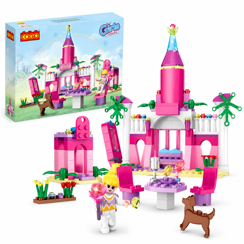 COGO COGO Girls Fashion Palace Building Block Set - Pink Castle Design - Multicolor | 3272 - Toys & Games - Lebanon