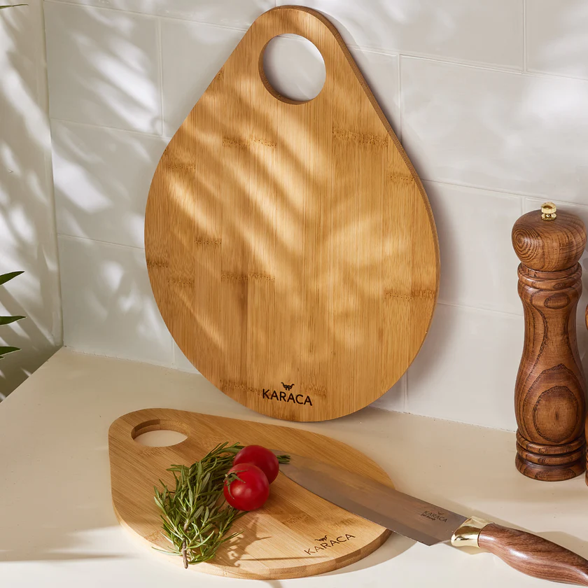 Karaca Karaca Damla 2-Piece Bamboo Cutting Board Set - Eco-Friendly Kitchen Boards | 153.03.06.1959 - Home & Kitchen - Lebanon