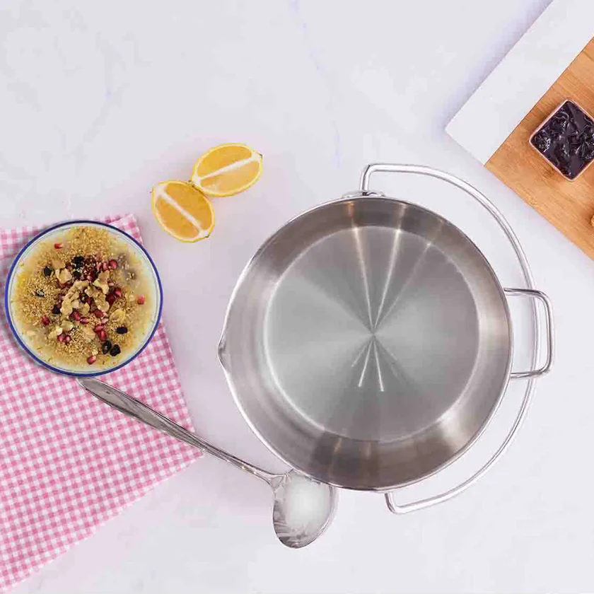 Karaca Karaca Love of Kitchen - 10L Stainless Steel Jam and Marmalade Pot with Glass Lid - 28cm | 153.03.08.1162 - Home & Kitchen - Lebanon