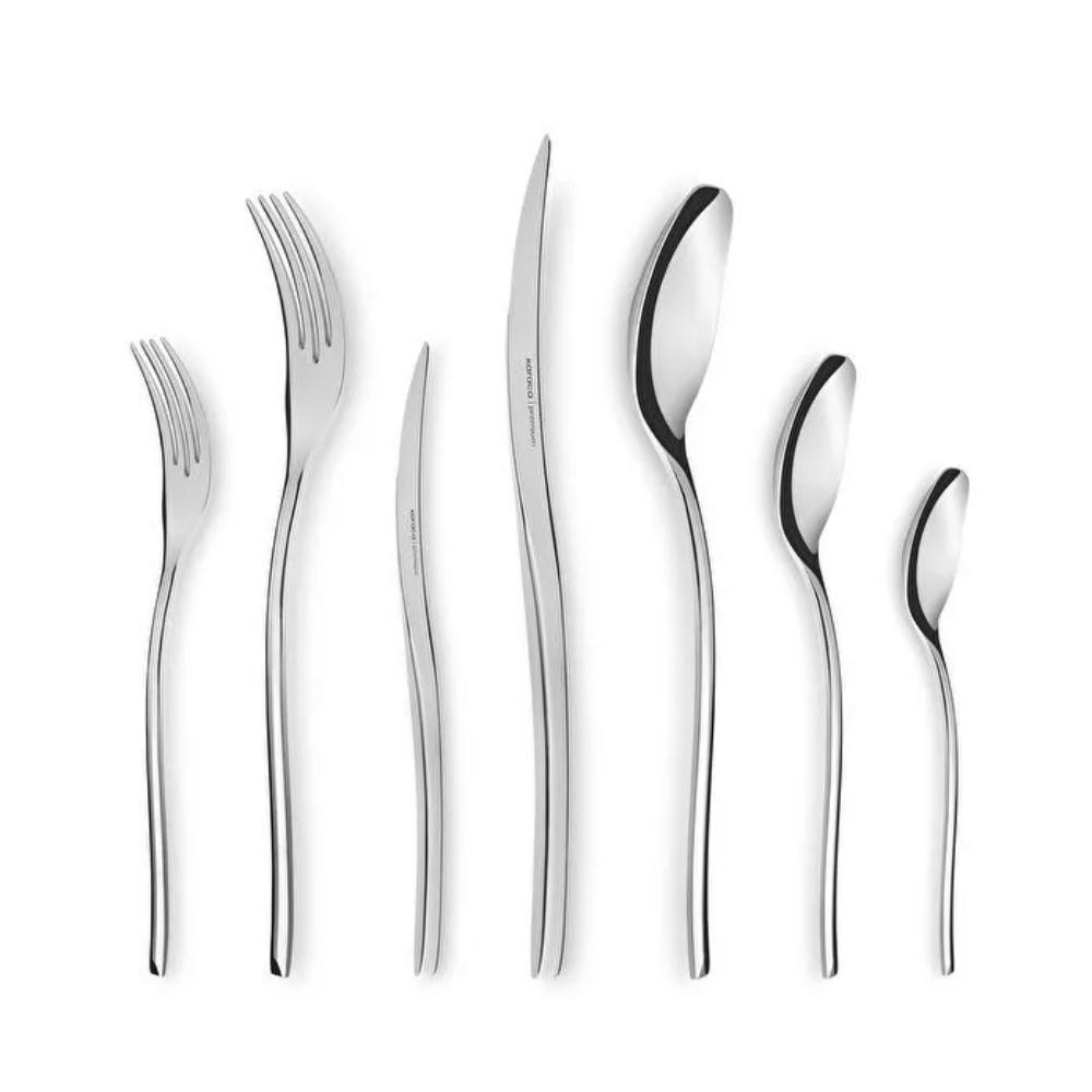 Karaca Karaca Dora Platinum - 84-Piece 316+ Stainless Steel Cutlery Set - 12 People - Silver | 153.03.08.1444 - Home & Kitchen - Lebanon