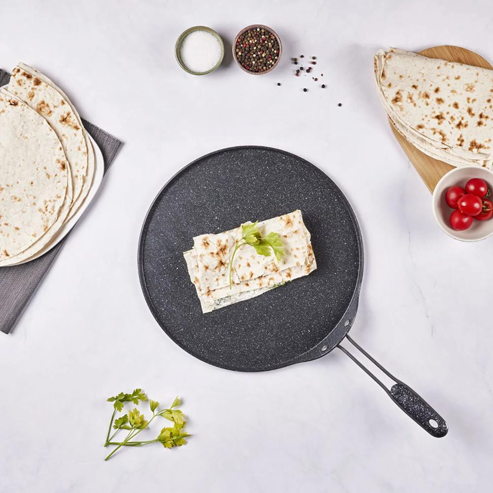 Karaca Karaca Biogranit Kitchenlover - 34cm Pancake and Lavash Pan - Black | 153.03.08.1870 - Home & Kitchen - Lebanon