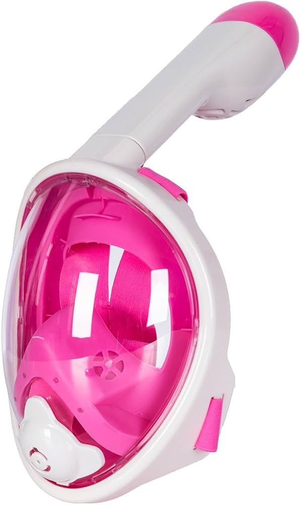 Full Face Snorkeling Mask with Integrated Snorkel Pink | AL1658 - Sports & Outdoors - Lebanon