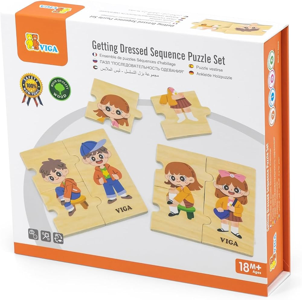Viga Viga Getting Dressed Sequence Puzzle Set 28-Piece | 44649 - Toys & Games - Lebanon