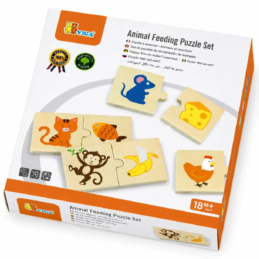 Viga Viga Animal Feeding Puzzle Set 24-Piece | 51607 - Toys & Games - Lebanon