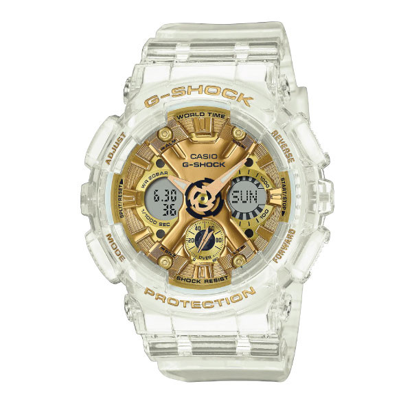 Casio Casio G-SHOCK Transparent Gold Casual Women Analog-Digital Watch - White & Gold | GMA-S120SG-7ADR - Phones & Wearables - Lebanon