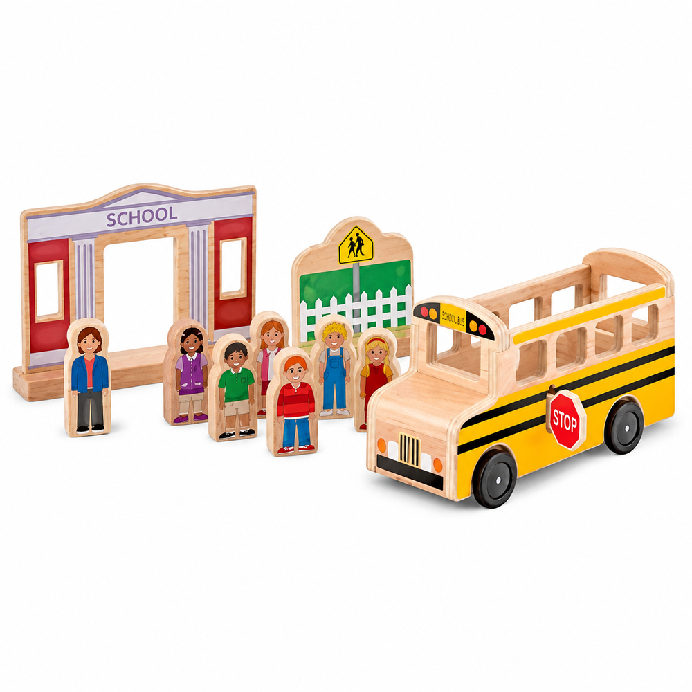 Melissa & Doug Wooden School Bus Play Set – 32 Pieces | AL592-2 - Toys & Games - Lebanon