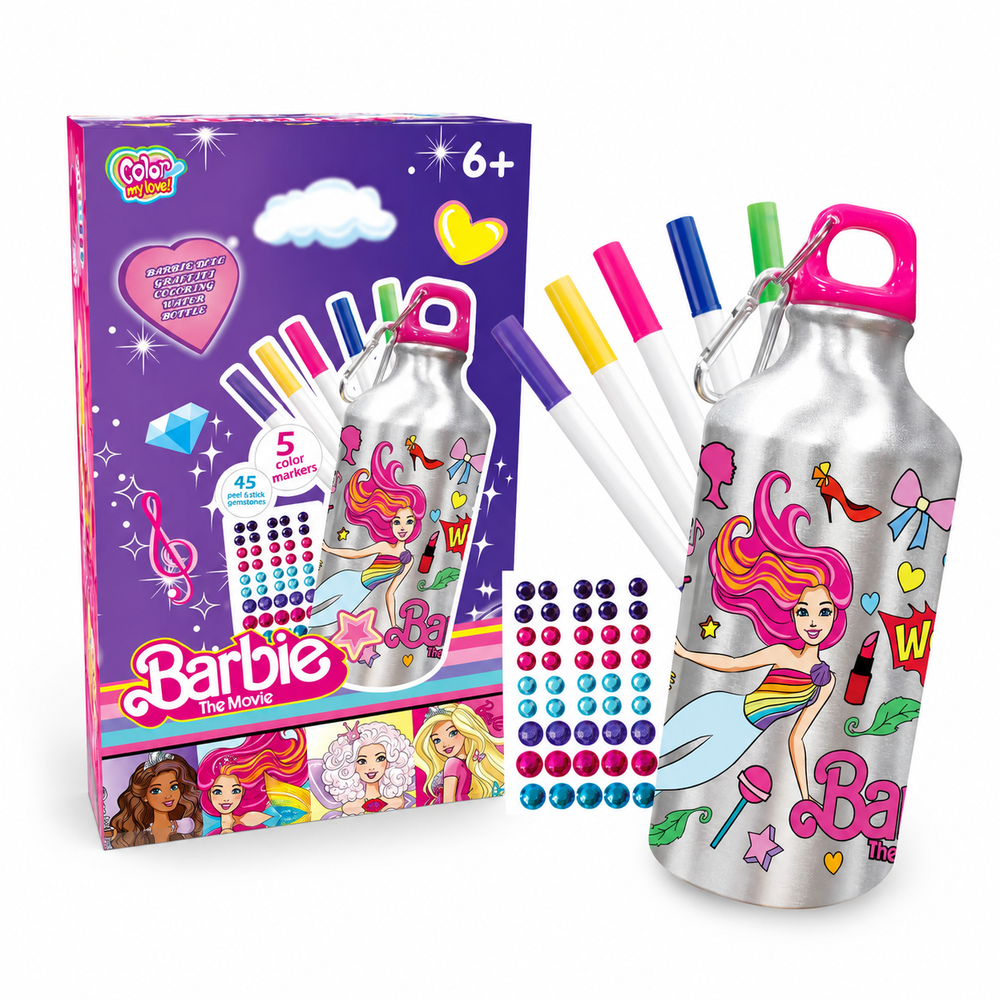 Barbie Barbie The Movie DIY Graffiti Water Bottle Craft Kit | JX20420BA - Home & Kitchen - Lebanon