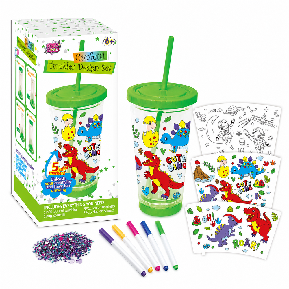 Confetti Tumbler Design Set with 5 Markers | JX20426-1A - Home & Kitchen - Lebanon