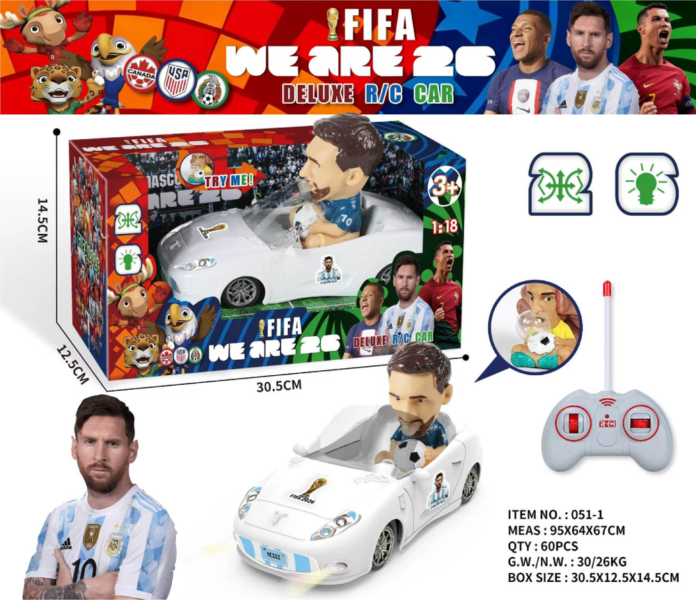 FIFA Football Star Deluxe Remote Control Car – White | 051-1 - Toys & Games - Lebanon