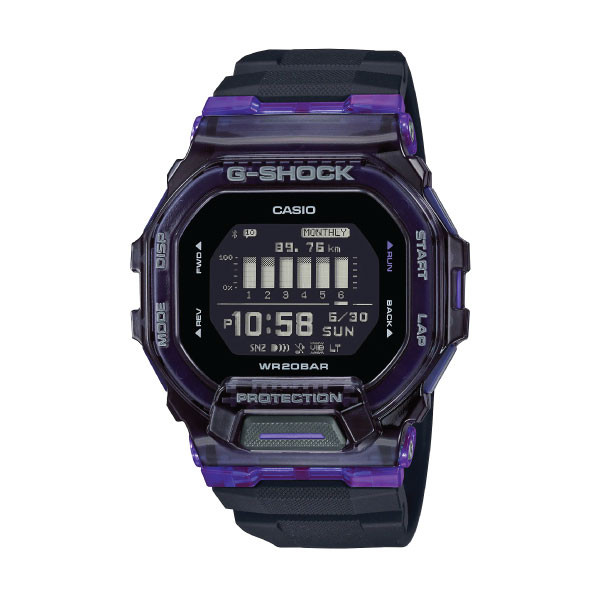 Casio Casio G-SHOCK Bluetooth Digital Men Watch - Black / Purple | GBD-200SM-1A6DR - Phones & Wearables - Lebanon