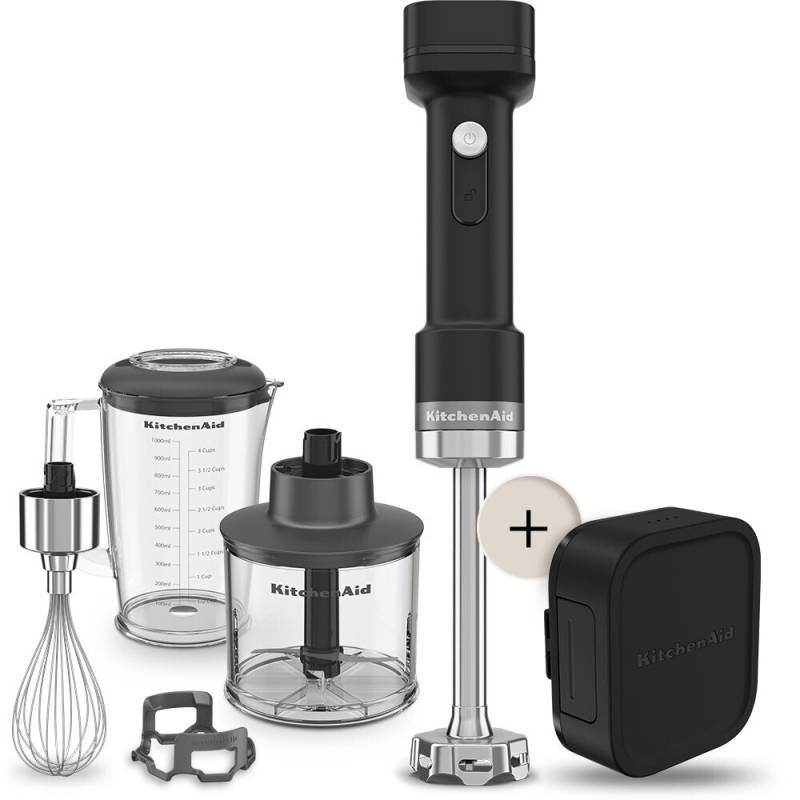 KitchenAid KitchenAid Go Cordless Hand Blender Set with Battery Matte Black | 5KHBRV75BM - Home & Kitchen - Lebanon