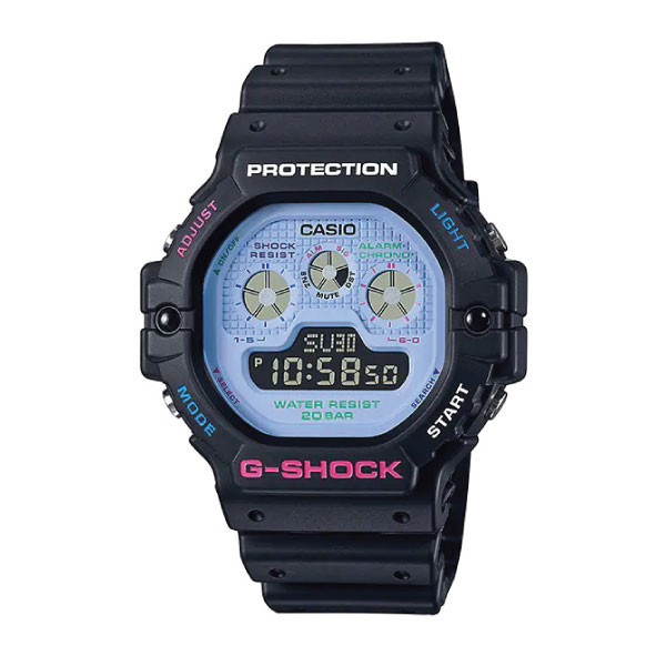 Casio Casio G-SHOCK Casual Men Watch - Black / Blue | DW-5900DN-1DR - Phones & Wearables - Lebanon