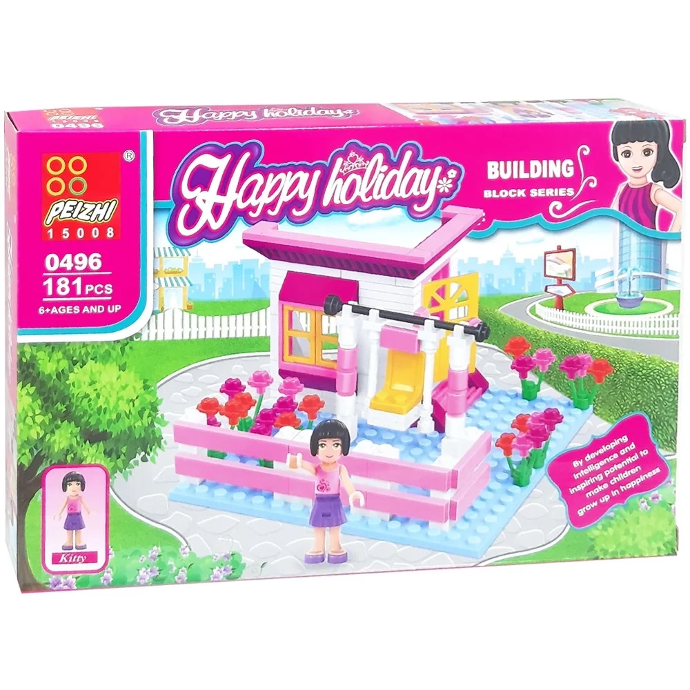 Happy Holiday Flower House Building Block Set | 0496 - Toys & Games - Lebanon