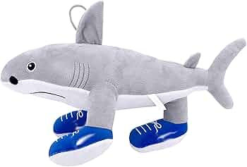 Grey Shark Plush Toy with Blue Shoes | AL-BL-369 - Toys & Games - Lebanon