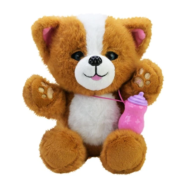 Grey and White Recording Puppy Plush with Bottle | ALBL-354 - Toys & Games - Lebanon