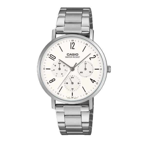 Casio Casio Men 3-Hand Watch - Silver / White | MTP-VT06D-7BDF - Phones & Wearables - Lebanon