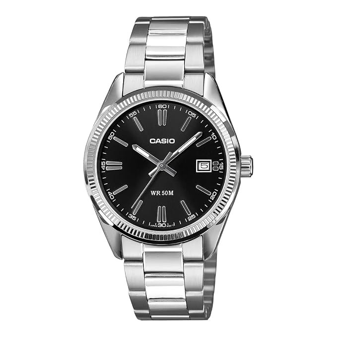 Casio Casio Unisex 3-Hand Watch - Black / Silver | UTP-1302PD-1AVDF- Blue / Silver | UTP-1302PD-2A1VDF - Phones & Wearables - Lebanon