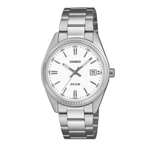 Casio Casio Unisex 3-Hand Watch - Silver / White | UTP-1302PD-7AVDF - Phones & Wearables - Lebanon