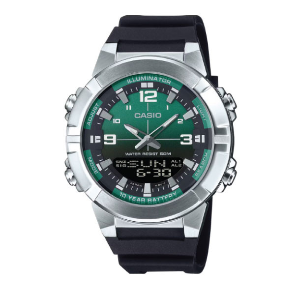 Casio Casio Men Digital Watch - Black / Green | AMW-870A-3AVDF - Phones & Wearables - Lebanon