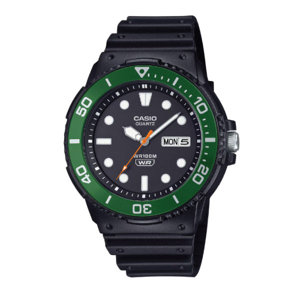Casio Casio Men 3-Hand Watch - Black / Green | MRW-230H-1E3VDF - Phones & Wearables - Lebanon