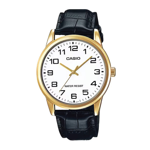 Casio Casio Men 3-Hand Watch - Black / Gold Plated | MTP-V001GL-7BUDF - Phones & Wearables - Lebanon
