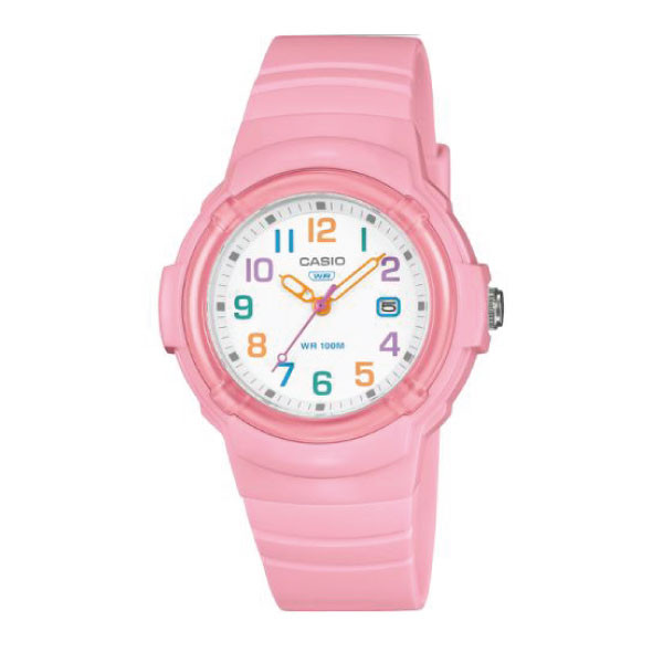 Casio Casio Girls' 3-Hand Watch - Pink / White | LX-800H-4AVDF - Phones & Wearables - Lebanon