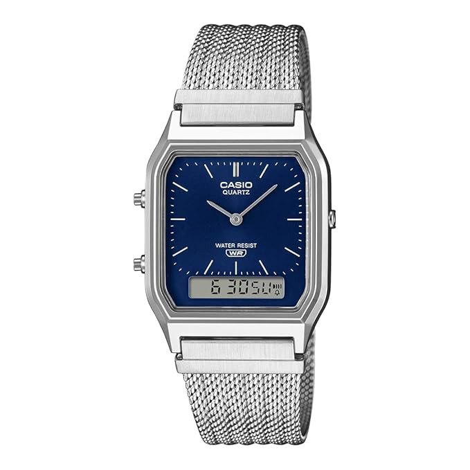 Casio Casio Vintage Analog-Digital Unisex Watch - Blue / Silver | AQ-230EM-2ADF - Phones & Wearables - Lebanon
