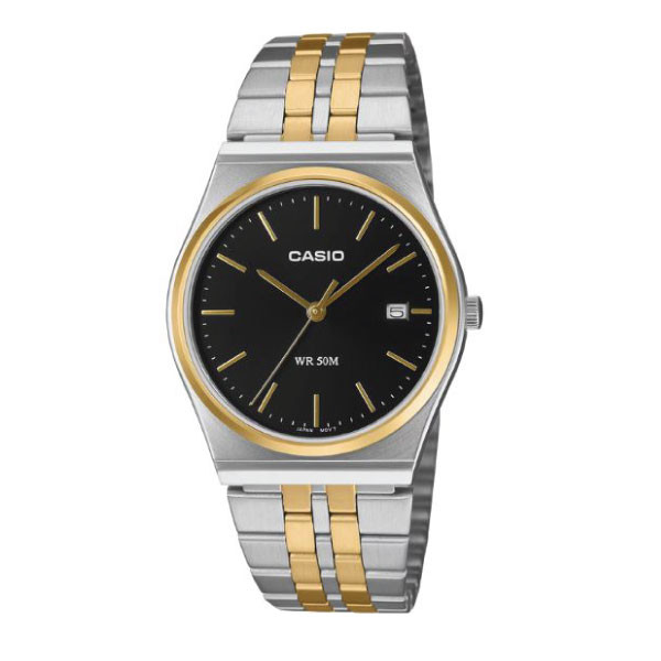 Casio Casio Men 3-Hand Watch - 2-Tone Gold / Black | MTP-B145SG-1AVDF - Phones & Wearables - Lebanon
