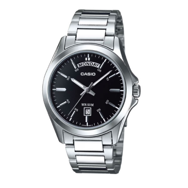 Casio Casio Men 3-Hand Watch - Black / Silver | MTP-1370D-1A1VDF - Phones & Wearables - Lebanon