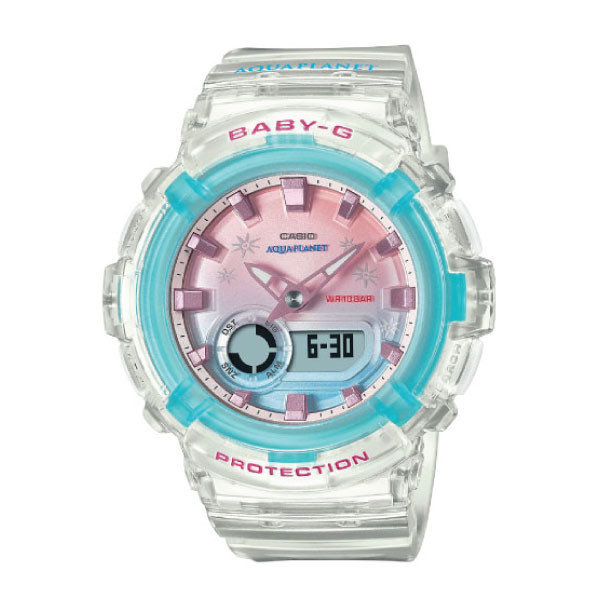 Casio Casio Baby-G Women Analog-Digital Watch - Transparent | BGA-280AP-7ADR - Phones & Wearables - Lebanon