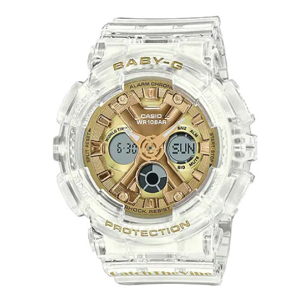 Casio Casio Baby-G Women Analog-Digital Watch - Transparent / Gold | BA-130CVG-7ADR - Phones & Wearables - Lebanon
