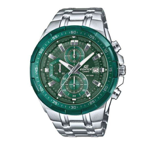 Casio Casio Edifice Men Chronograph Watch - Green Silver | EFR-539DE-3AVUDF - Phones & Wearables - Lebanon