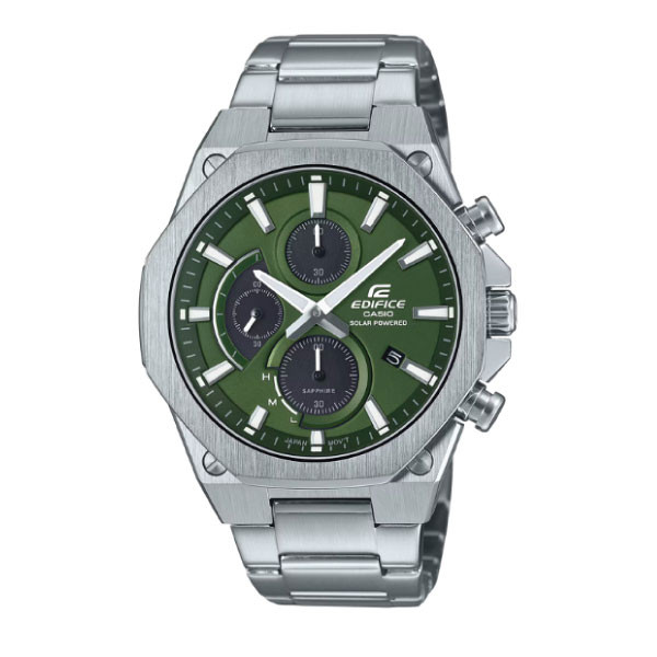 Casio Casio Edifice Men Solar Chronograph Watch - Green Silver | EFS-S570D-3AUDF - Phones & Wearables - Lebanon