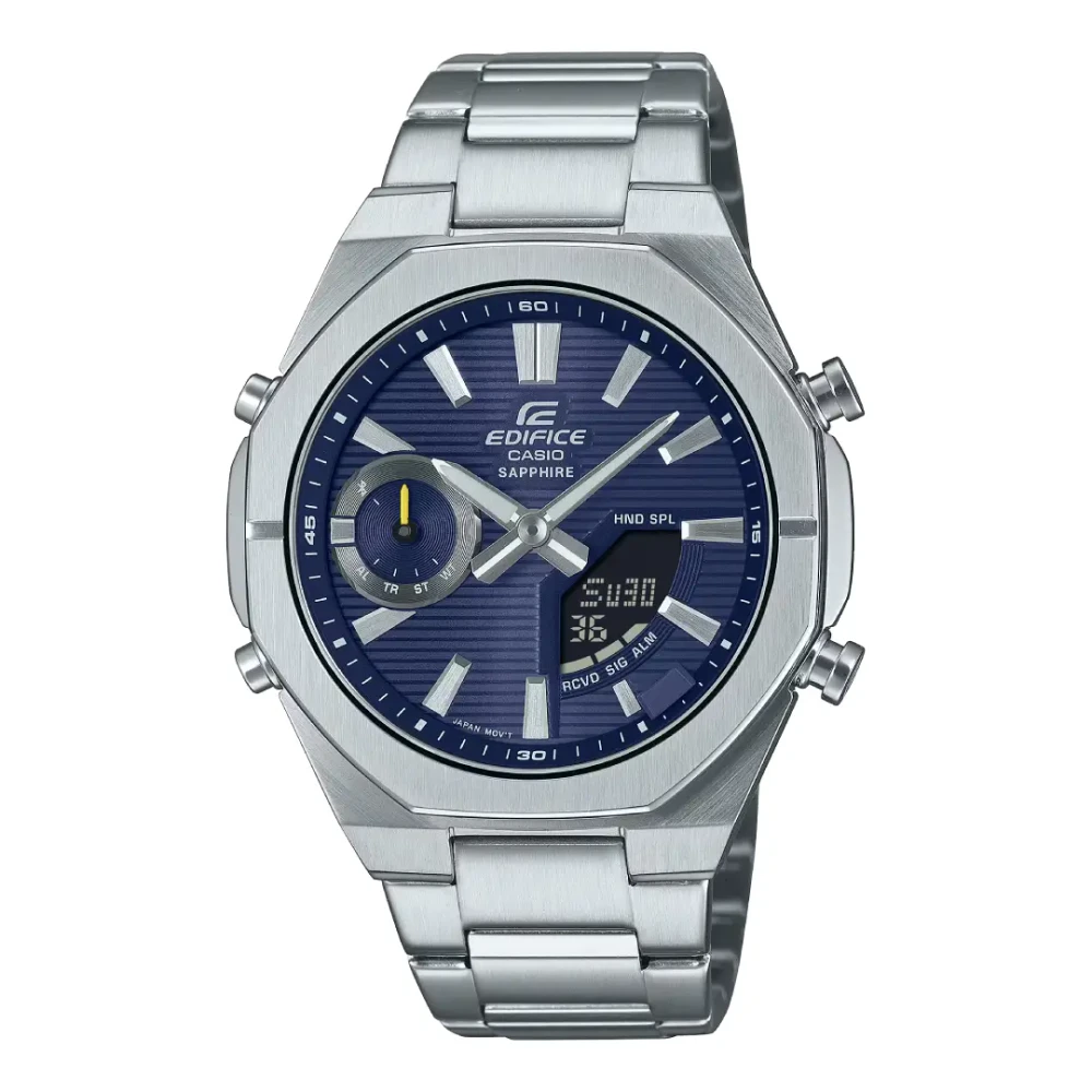 Casio Casio Edifice Men Connected Analog-Digital Watch - Blue Silver | ECB-S10D-2ADF - Phones & Wearables - Lebanon