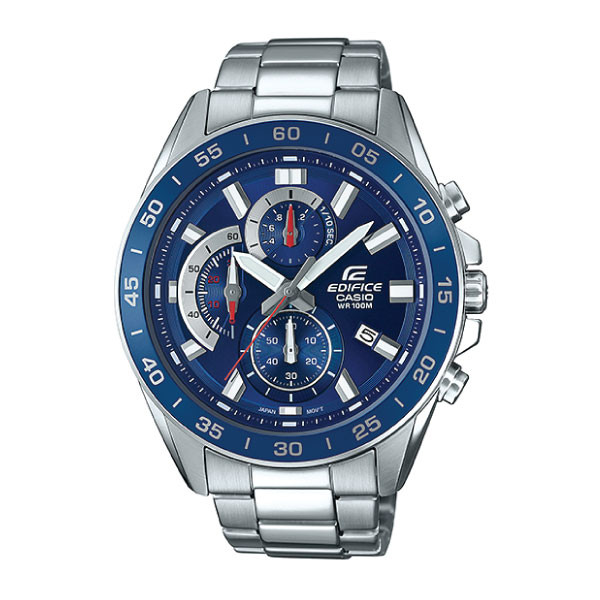 Casio Casio Edifice Men Chronograph Watch - Silver Blue | EFV-550D-2AVUDF - Phones & Wearables - Lebanon
