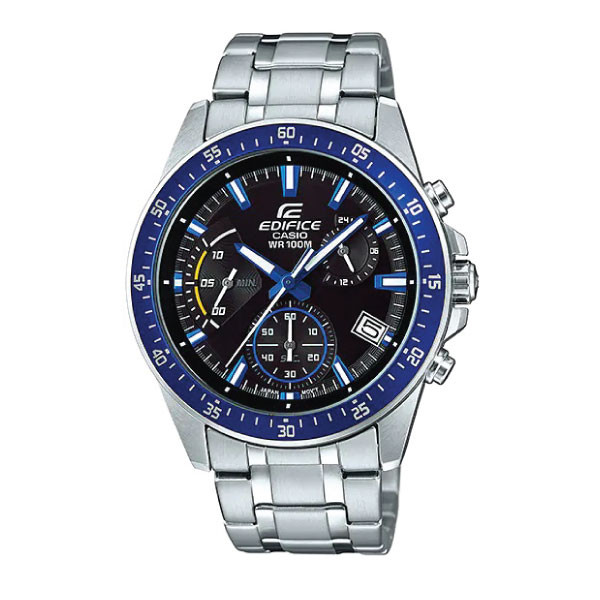 Casio Casio Edifice Men Chronograph Watch - Silver Black Blue | EFV-540D-1A2VUDF - Phones & Wearables - Lebanon