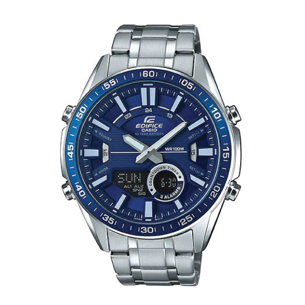 Casio Casio Edifice Men Analog-Digital Watch - Blue Silver | EFV-C100D-2AVDF - Phones & Wearables - Lebanon