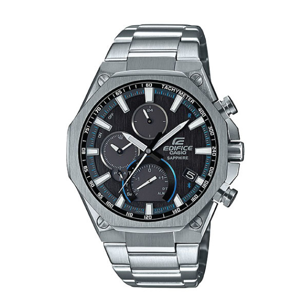 Casio Casio Edifice Men Connected Solar Chronograph Watch - Silver Black | EQB-1100D-1ADR - Phones & Wearables - Lebanon