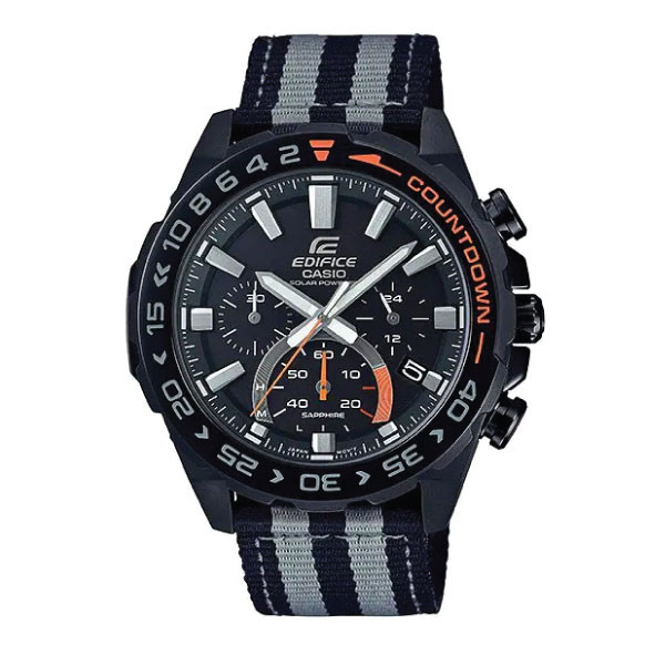 Casio Casio Edifice Men Solar Chronograph Watch - Black | EFS-S550BL-1AVUDF - Phones & Wearables - Lebanon