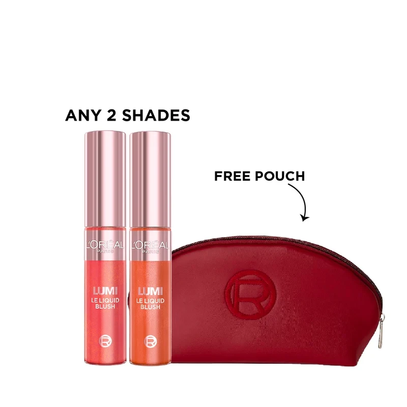 L'Oréal L'Oréal Paris Lumi Le Liquid Blush Duo Bundle + Free Pouch Gift - Beauty & Personal Care - Lebanon