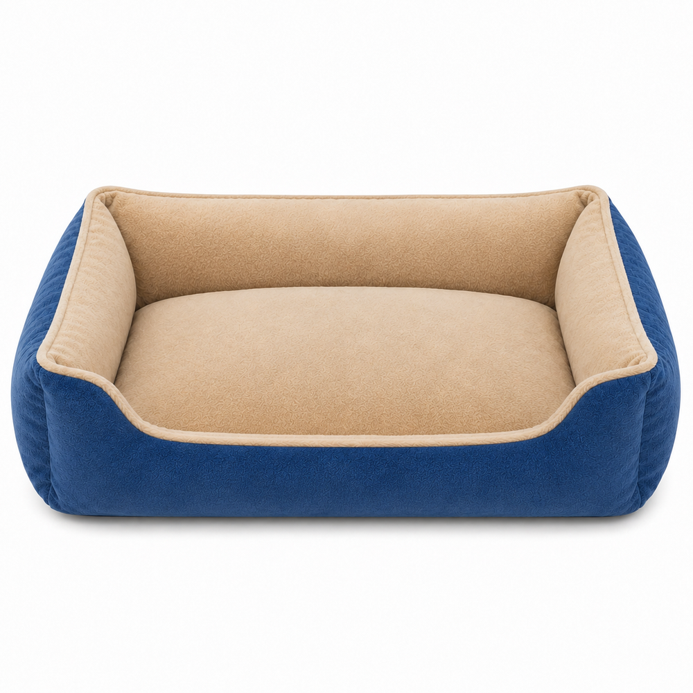 Cat Bed Large 60cm Blue & Beige | CT-BD-L-BL-BG-60 - Sports & Outdoors - Lebanon