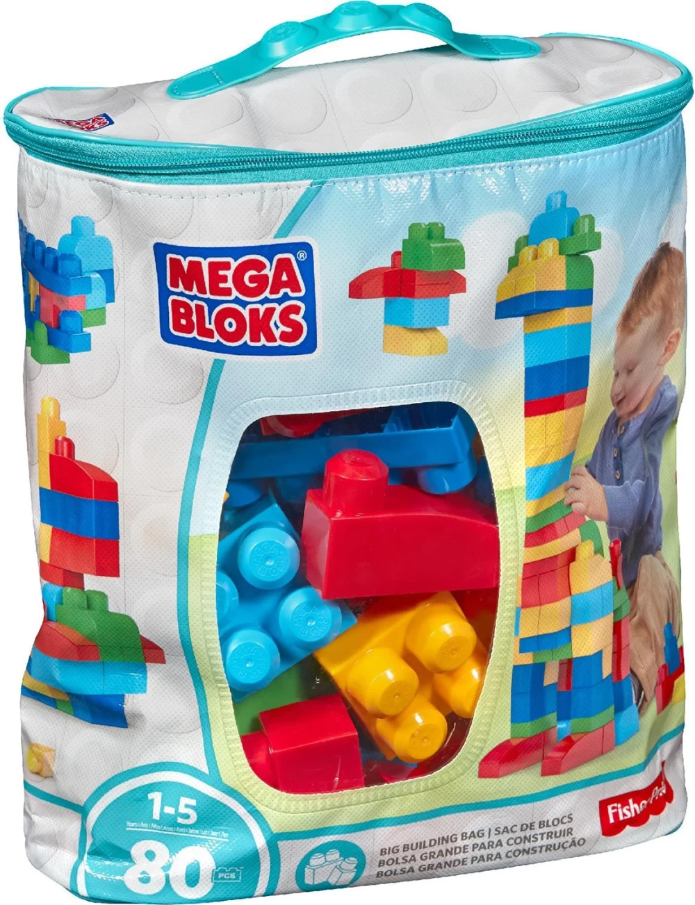 Mega Bloks MEGA BLOKS First Builders Big Building Bag Classic - 80 Pieces | DCH63 - Toys & Games - Lebanon