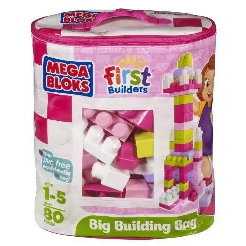 Mega Bloks MEGA BLOKS Big Building Bag 80 pcs - Girls | DCH62 - Toys & Games - Lebanon