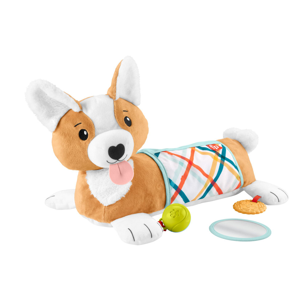 Fisher Price Fisher-Price 3-in-1 Puppy Tummy Wedge Plush with Teether, Rattle & Mirror | HJW10 - Toys & Games - Lebanon