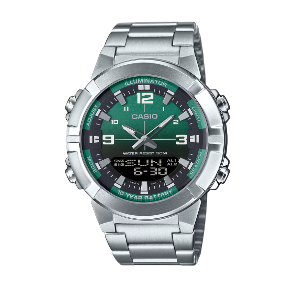 Casio Casio Men Analog-Digital Watch - Green / Silver | AMW-870DA-3AVDF - Other - Lebanon