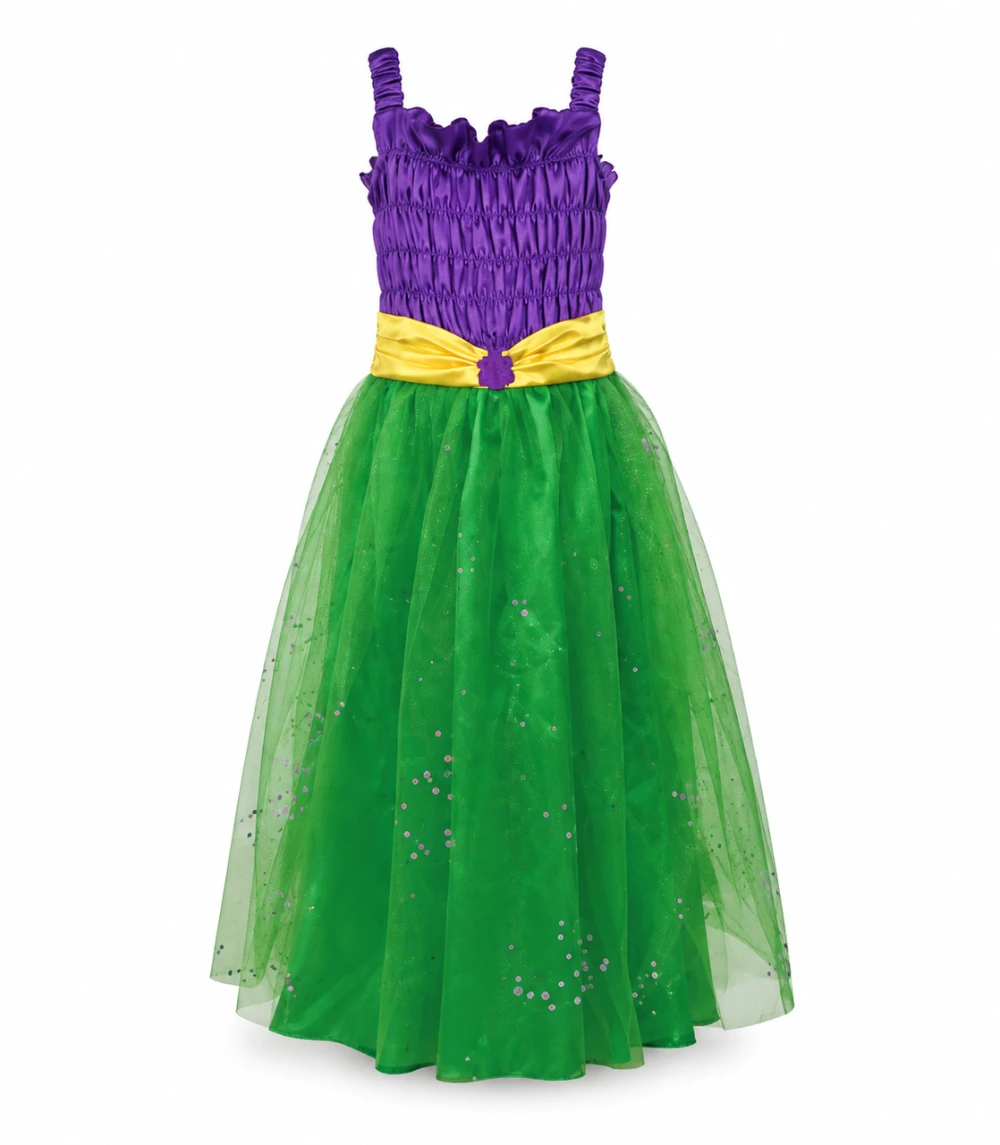 Princess Dress Costume - Purple / Green | LK002-15 - Toys & Games - Lebanon